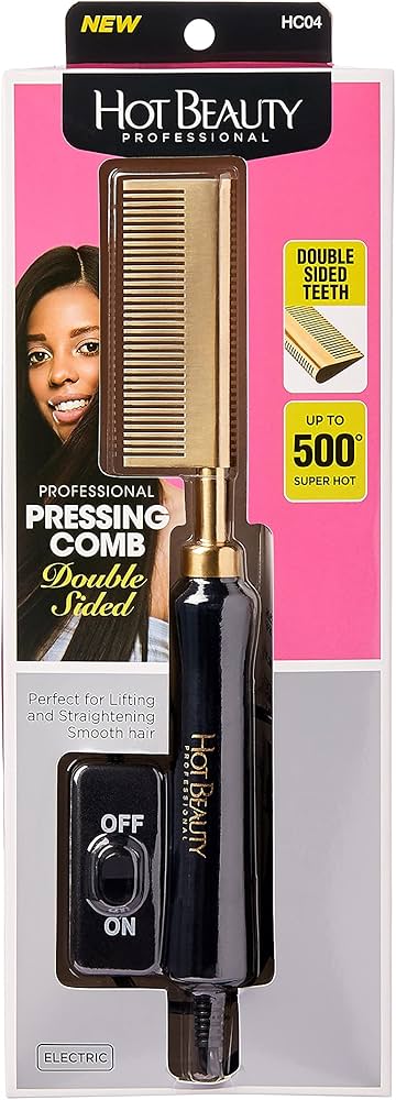 Hot Beauty Professional Pressing Comb - Double Sided Teeth