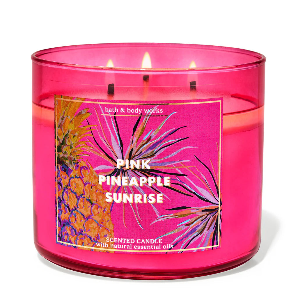 3-Wick Bath and Body Works Candles | Pink & Pineapple Sunrise