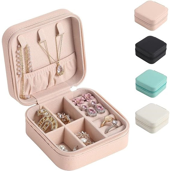 Plush Velvet Travel Jewelry Box | Light Pink