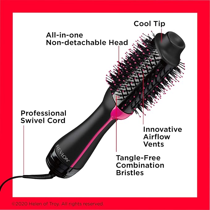 Revlon Salon One-Step Ceramic Ionic Hot Air Dryer Round Hair Brush & Volumizer