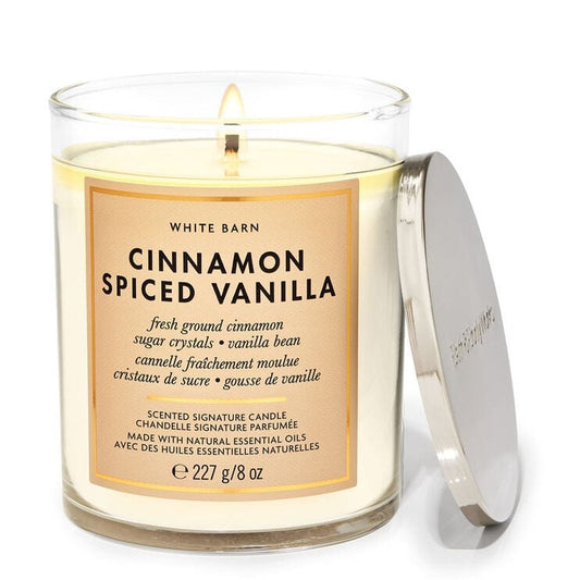 Single Wick Bath and Body Works Candles | Cinnamon Spiced Vanilla