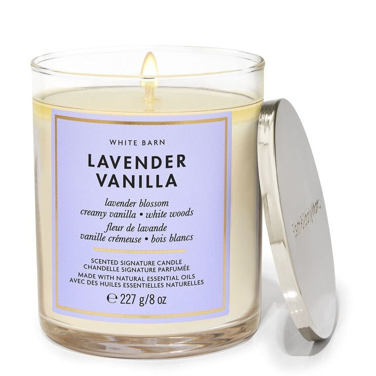 Single Wick Bath and Body Works Candles | Lavender Vanilla