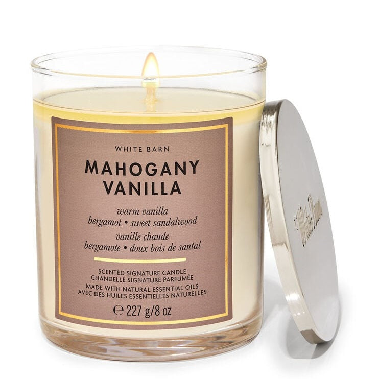 Single Wick Bath and Body Works Candles | Mahogany Vanilla