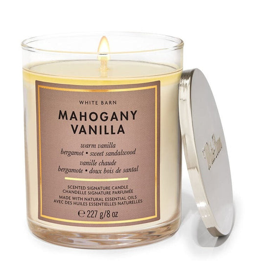 Single Wick Bath and Body Works Candles | Mahogany Vanilla