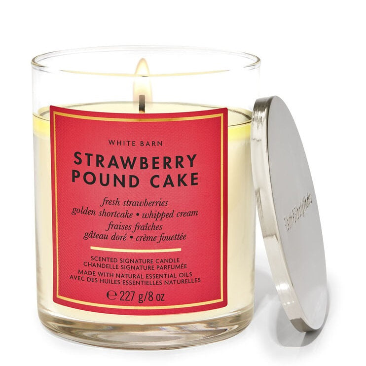 Single Wick Bath and Body Works Candles | Strawberry Pound Cake